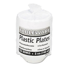 Load image into Gallery viewer, Tablemate White 5oz Plastic Bowls 125ct