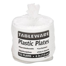 Load image into Gallery viewer, Tablemate White 6 Inch Plastic Plates 125ct