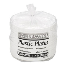 Load image into Gallery viewer, Tablemate White 7 Inch Plastic Plates 125ct