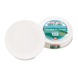 AJM 9 Inch White Paper Plates 10 100ct Bags